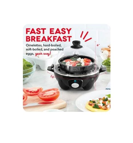 Dash Go Rapid Egg Cooker, Black